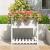 Jardinieră cu raft, alb, 82,5x82,5x81 cm, lemn masiv de pin GartenMobel Dekor