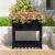 Jardinieră cu raft, negru, 82,5x82,5x81 cm, lemn masiv de pin GartenMobel Dekor
