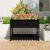 Jardinieră cu raft, negru, 111,5x111,5x81 cm, lemn masiv de pin GartenMobel Dekor