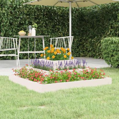 Jardinieră, alb, 80x80x27 cm, lemn masiv de pin GartenMobel Dekor