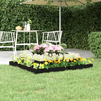 Jardinieră, negru, 110x110x27 cm, lemn masiv de pin GartenMobel Dekor