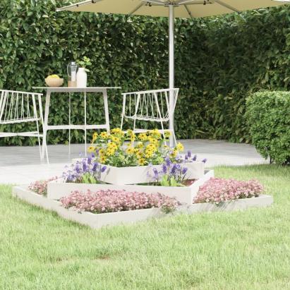 Jardinieră, alb, 112x112x27 cm, lemn masiv de pin GartenMobel Dekor