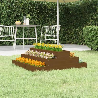 Jardinieră, maro miere, 80x80x27 cm, lemn masiv de pin GartenMobel Dekor