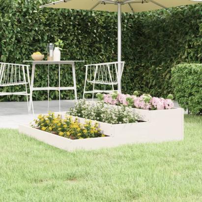 Jardinieră, alb, 107x107x27 cm, lemn masiv de pin GartenMobel Dekor