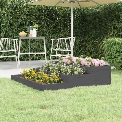 Jardinieră, gri, 107x107x27 cm, lemn masiv de pin GartenMobel Dekor