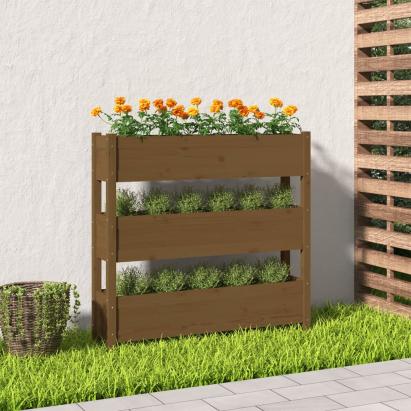 Jardinieră, maro miere, 112x25x104,5 cm, lemn masiv de pin GartenMobel Dekor
