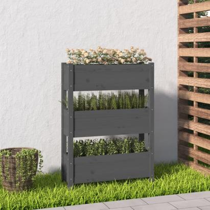 Jardinieră, gri, 77 x 25 x 104,5 cm, lemn masiv de pin GartenMobel Dekor
