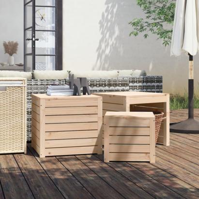 Set cutie de grădină, 3 piese, lemn masiv de pin GartenMobel Dekor