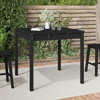 Măsuță de grădină, negru, 82,5x82,5x76 cm, lemn masiv de pin GartenMobel Dekor