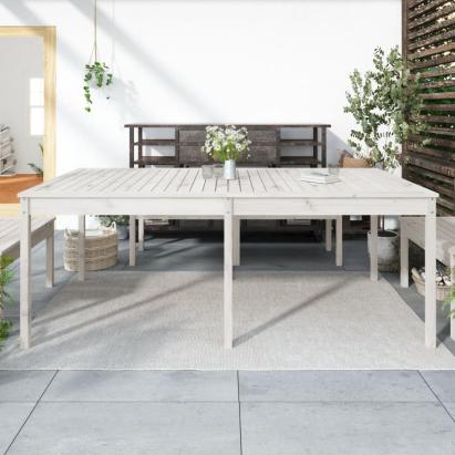 Măsuță de grădină, alb, 203,5x100x76 cm, lemn masiv de pin GartenMobel Dekor