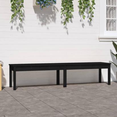Bancă grădină 2 locuri, negru, 203,5x44x45cm, lemn masiv de pin GartenMobel Dekor