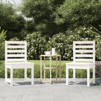 Scaune de grădină, 2 buc., alb, 40,5x48x91,5 cm, lemn masiv pin GartenMobel Dekor