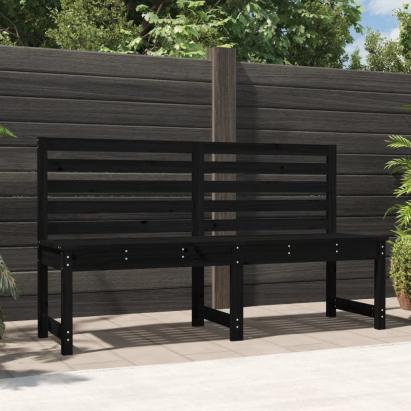 Bancă de grădină, negru, 157,5 cm, lemn masiv de pin GartenMobel Dekor