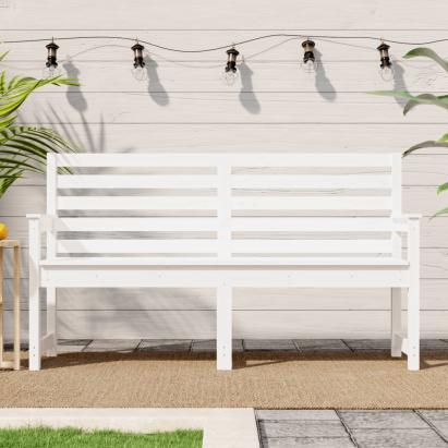 Bancă de grădină, alb, 159,5x48x91,5 cm, lemn masiv de pin GartenMobel Dekor