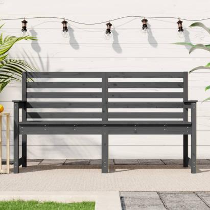 Bancă de grădină, gri, 159,5x48x91,5 cm, lemn masiv de pin GartenMobel Dekor