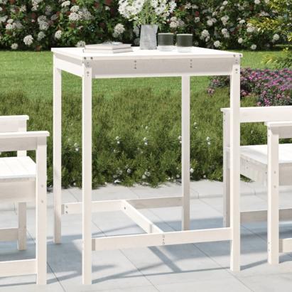 Măsuță de grădină, alb, 82,5x82,5x110 cm, lemn masiv de pin GartenMobel Dekor