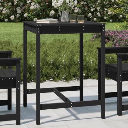 Măsuță de grădină, negru, 82,5x82,5x110 cm, lemn masiv de pin GartenMobel Dekor