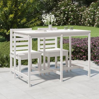 Masă de grădină, alb, 159,5x82,5x110 cm, lemn masiv de pin GartenMobel Dekor