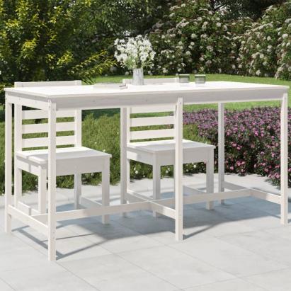 Masă de grădină, alb, 203,5x90x110 cm, lemn masiv de pin GartenMobel Dekor