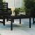 Măsuță de grădină, negru, 82,5x82,5x45 cm, lemn masiv de pin GartenMobel Dekor