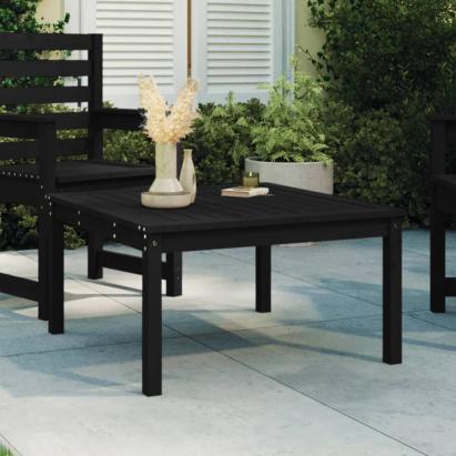 Măsuță de grădină, negru, 82,5x82,5x45 cm, lemn masiv de pin GartenMobel Dekor