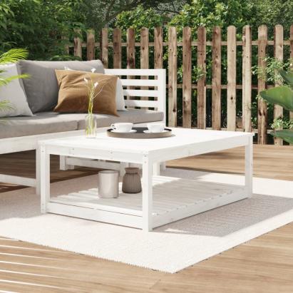 Măsuță de grădină, alb, 121x82,5x45 cm, lemn masiv de pin GartenMobel Dekor