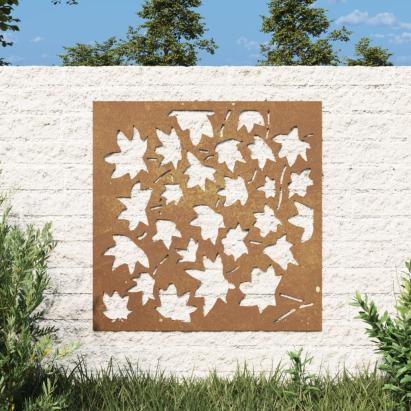 Decorațiune perete grădină, 55x55cm, oțel corten, frunze arțar GartenMobel Dekor