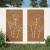 Decor perete grădină 2 buc. 105x55 cm design flori oțel Corten GartenMobel Dekor