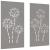 Decor perete grădină 2 buc. 105x55 cm design flori oțel Corten GartenMobel Dekor