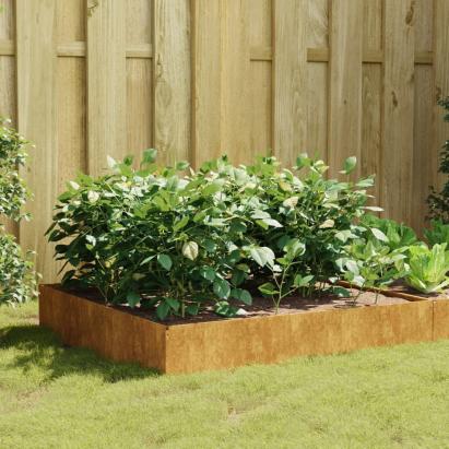 Strat înălțat de grădină, 100x100x33,5 cm, oțel corten GartenMobel Dekor