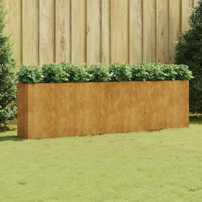 Strat înălțat de grădină, 280x40x80 cm, oțel corten GartenMobel Dekor
