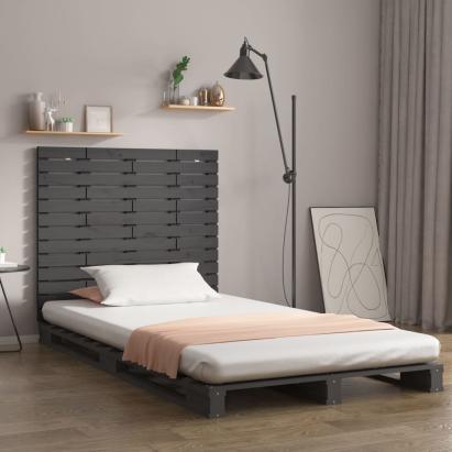 Tăblie de pat pentru perete, gri, 126x3x91,5 cm, lemn masiv pin GartenMobel Dekor