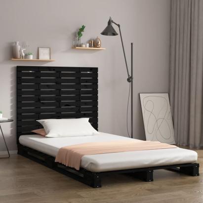 Tăblie de pat pentru perete, negru 126x3x91,5 cm lemn masiv pin GartenMobel Dekor