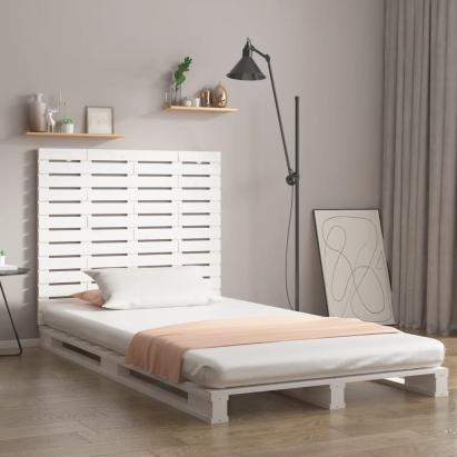 Tăblie de pat pentru perete, alb, 146x3x91,5 cm, lemn masiv pin GartenMobel Dekor