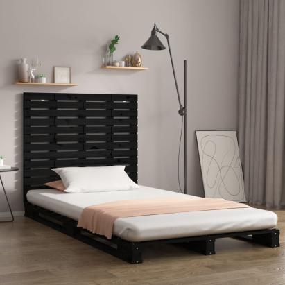 Tăblie de pat pentru perete, negru, 81x3x91,5 cm lemn masiv pin GartenMobel Dekor