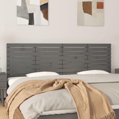 Tăblie de pat pentru perete, gri, 206x3x63 cm, lemn masiv pin GartenMobel Dekor