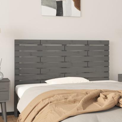Tăblie de pat pentru perete, gri, 156x3x63 cm, lemn masiv pin GartenMobel Dekor