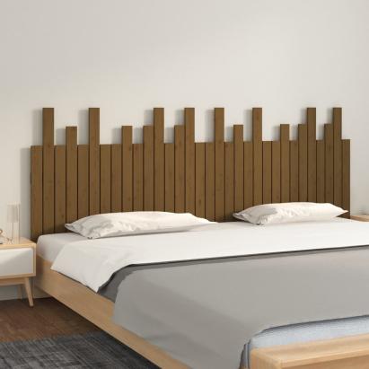 Tăblie de pat pentru perete, maro miere, 204x3x80 cm, lemn pin GartenMobel Dekor