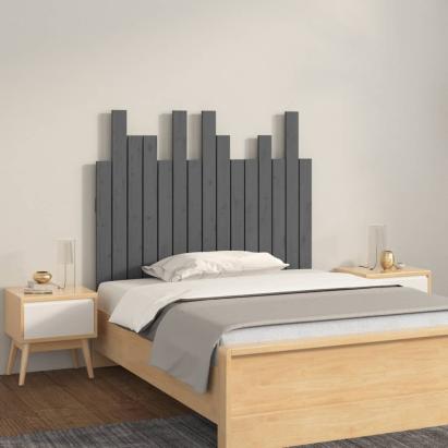 Tăblie de pat pentru perete, gri, 95,5x3x80 cm, lemn masiv pin GartenMobel Dekor