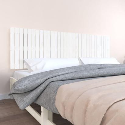 Tăblie de pat pentru perete, alb, 204x3x60 cm, lemn masiv pin GartenMobel Dekor