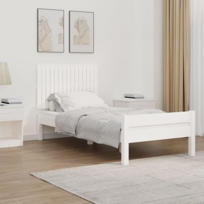 Tăblie de pat pentru perete, alb, 95,5x3x60 cm, lemn masiv pin GartenMobel Dekor