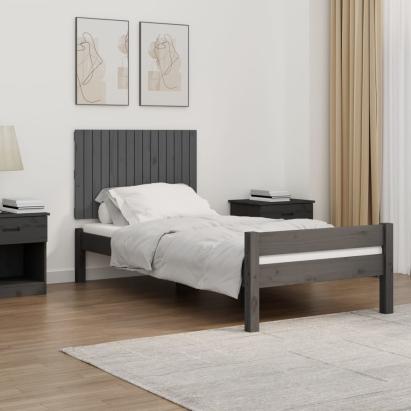 Tăblie de pat pentru perete, gri, 95,5x3x60 cm, lemn masiv pin GartenMobel Dekor