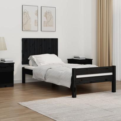 Tăblie de pat pentru perete, negru, 95,5x3x60cm, lemn masiv pin GartenMobel Dekor