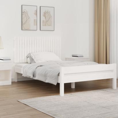 Tăblie de pat pentru perete, alb, 127,5x3x60 cm, lemn masiv pin GartenMobel Dekor