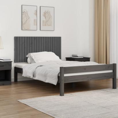 Tăblie de pat pentru perete, gri, 127,5x3x60 cm, lemn masiv pin GartenMobel Dekor
