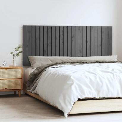Tăblie de pat pentru perete, gri, 147x3x60 cm, lemn masiv pin GartenMobel Dekor
