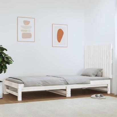 Tăblie de pat pentru perete, alb, 82,5x3x60 cm, lemn masiv pin GartenMobel Dekor