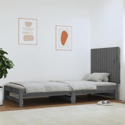 Tăblie de pat pentru perete, gri, 82,5x3x60 cm, lemn masiv pin GartenMobel Dekor