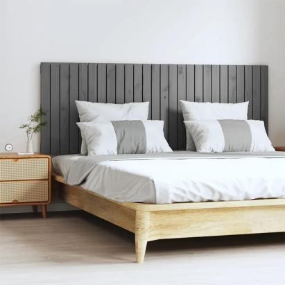 Tăblie de pat pentru perete, gri, 166x3x60 cm, lemn masiv pin GartenMobel Dekor