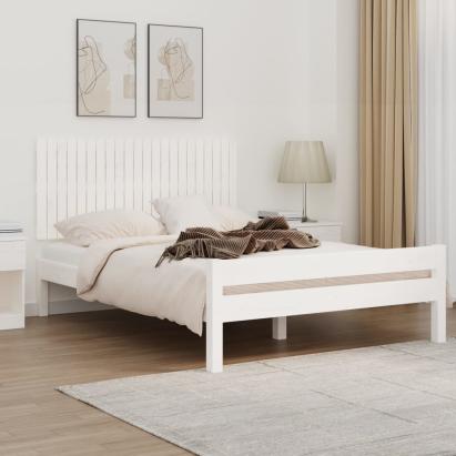 Tăblie de pat pentru perete, alb, 140x3x60 cm, lemn masiv pin GartenMobel Dekor